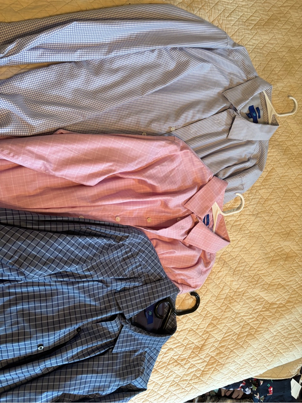 Egara Men’s Pink and Blue Checked Dress Shirts - Set of 3